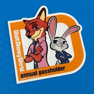 Newest Disney WDW Passholder Magnet with Zootopia Characters